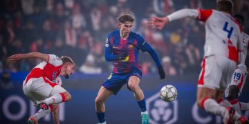 Fermin Lopez lors du match face au Slavia Prague