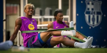 Training before Elche. Compte X officiel du FC Barcelone